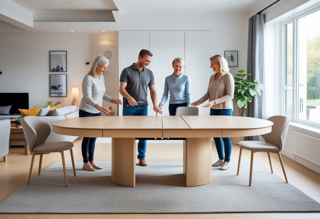 Sådan vælger du det perfekte rundt bord med udtræk til din stue Sådan vælger du det perfekte rundt bord med udtræk til din stue